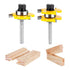 KOWOOD Tongue and Groove Set, 2 Pieces 1/4 Inch Shank Router Bit, 3 Teeth Adjustable T Shape Cutter