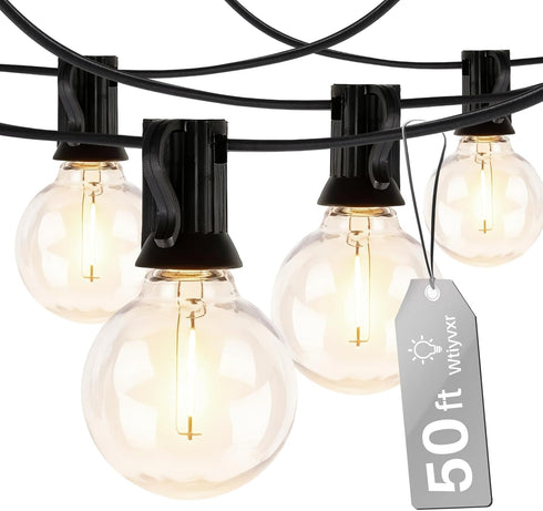 wtiyvxr 50 FT Outdoor String Lights G40 Globe Shatterproof Patio Lights,26 Plastic Edison