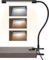 JHD LED Desk Lamp with Clamp, Adjustable 3 Modes, 10 Brightness Levels, USB Eye Caring Gooseneck Light, Black