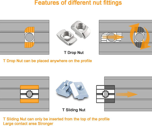 12 Sets 1010 Series Aluminum Extrusion Profile Connector, 12pcs Corner Bracket with T Nuts and Screws