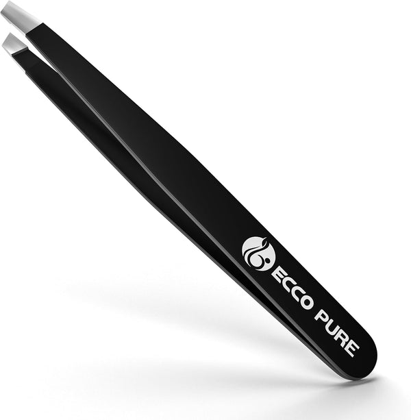ECCO PURE Precision Slant Tip Tweezers Stainless Steel Forceps for Lab, Crafts, and Fine