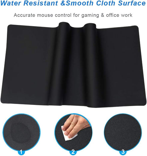 Cmhoo (35.4x15.7x0.12IN, 90x40 XXL Professional Large Mouse Pad & Computer Game Mouse Mat Black)