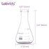 Shot Glass Set, 4pcs Narrow Mouth Glass Erlenmeyer Flasks, 50ml, 3.3 Borosilicate with Printed Graduation, LVC001