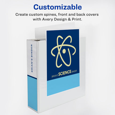 Avery Durable View 3 Ring Binder with 3 Inch Rings, 8 Tab Durable Plastic Binder Dividers, Office Supplies Set (01680) by AVERY