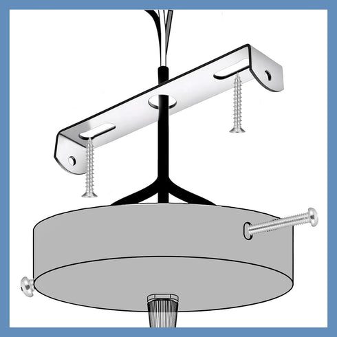 Trinkrittey 4 Packs 4.1 inch Light Fixture Mounting Bracket for Ceiling Pendant Universal Light Fixture Mounting