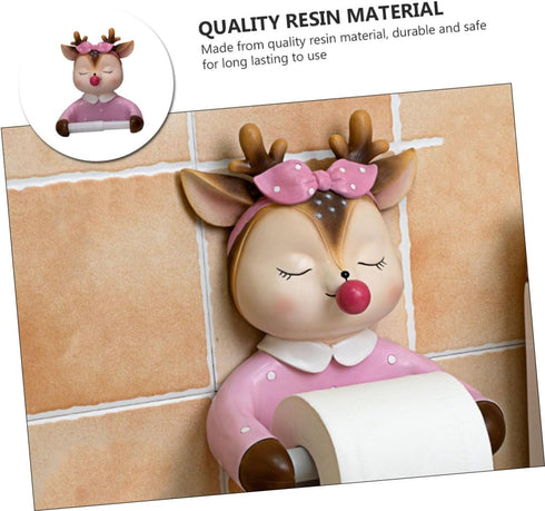 1pc Hemobllo Cute Cartoon Bathroom Toilet Paper Holder Wall-Mounted Storage Rack for Home Office and Hotel Fits Roll