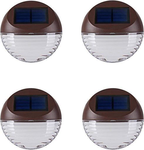 kinna Solar Deck Lights Outdoor, 4 Pack Solar Step Lights Wall Lamp