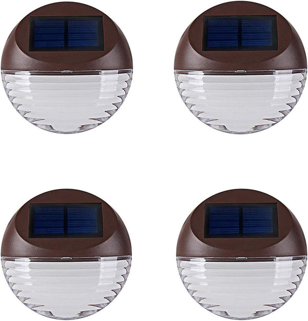 kinna Solar Deck Lights Outdoor, 4 Pack Solar Step Lights Wall Lamp
