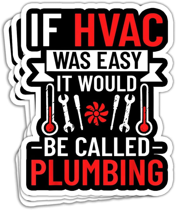 (3Pcs) HVAC Technician Stickers: Heating Ventilation Air Conditioning Tech Stickers for Hard Hats and Laptops