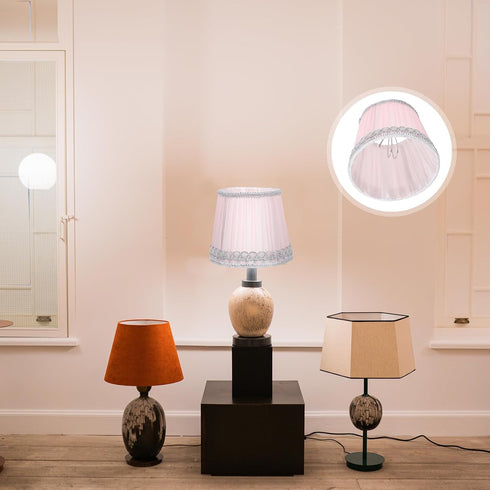 Fabric Lampshade Accessory Light Cover Replacement for Indoor Decor Elegant Pleated Design Easy to Install Structure