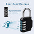 RESET-060 4 Digit Combination Lock | Outdoor Padlock for School Gym Sports Locker, Toolbox, Gate, Black