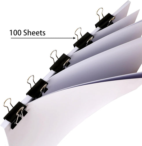 SANNIX 36 PCS Medium Binder Clips, 1-1/4 inch Black Paper Clamps for Office Home School