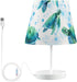 3 ALAZA Bedside Lamp Watercolor Green Sea Turtle Table Lamp for Bedroom Desk Lamp with USB Port LED Nightstand Color