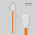 4.92" Lint Free Swabs (100 pcs, Large Flat Sqaure Head 13.5 mm/0.53", Orange, Polyester) Cleanroom Polyester Swabs Multi-Purpose Swab Sticks Microfiber Cleaning Swabs (A5125A)