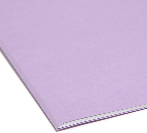 Smead File Folder, Reinforced Straight-Cut Tab, Letter Size, Lavender, 100 per Box (12410)