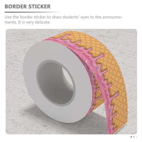 MAGICLULU Ice Cream Border Sticker Roll for Bulletin Board Decor, Cream Appliques, Embellishments, Blackboard Border