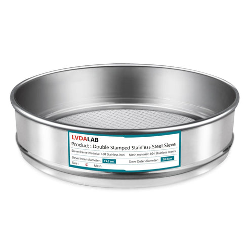 304 Stainless Steel Mesh Lab Sieve, 4(4.75mm) Mesh Aperture, 7.9 Inch Diameter for Industrial Laboratory