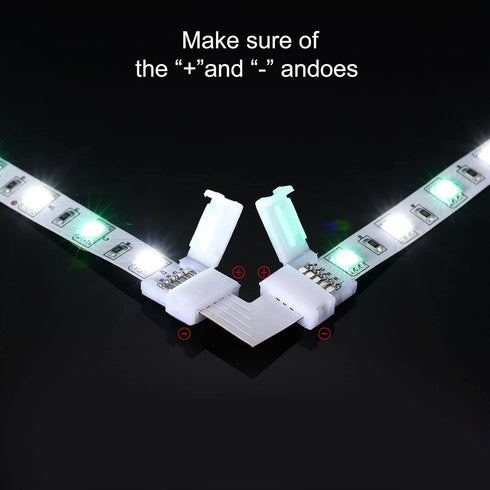 35 Pieces 5 Pin LED Strip Connector, Solderless L Shape & T Shape LED Light Adapter for 5050 3528