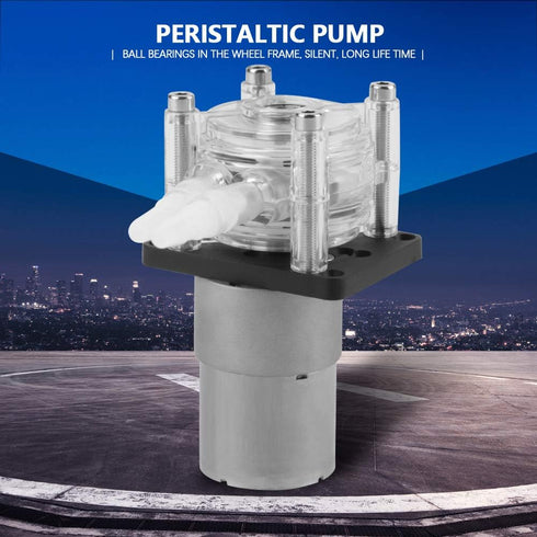 Walfront DC 12V High Peristaltic Pump, Modern Style, 400ml/min Flow Rate, Transparent Silicone Tube