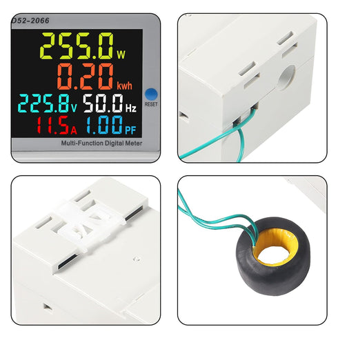 Electricity Single Phase Energy Meter Tester, AC 110V 40V-300V 100A Ampermeter, Power Voltmeter, Multimeter with