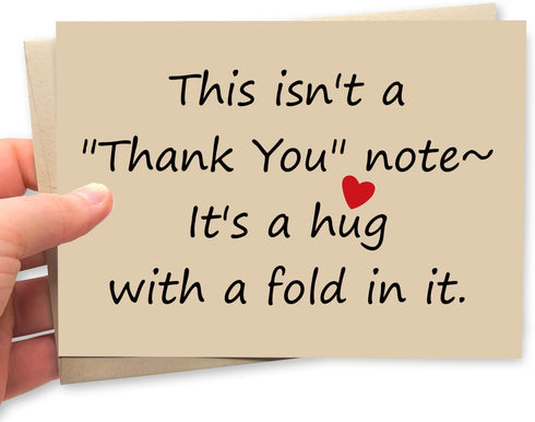 PUGAILA Funny Thank You Note Card for Him Her, Special Thank You Hug Cards, Humorous Gratitude Appreciation Card