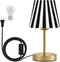 ALAZA Table Lamp for Bedroom Nightstand White Black Stripe Bedside Lamp with