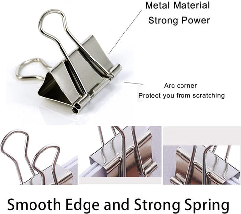 Extra Large Binder Clips 2 Inch (40 Pack), Big Paper Clamps for Office and Home Supplies, Silver by COLOGO