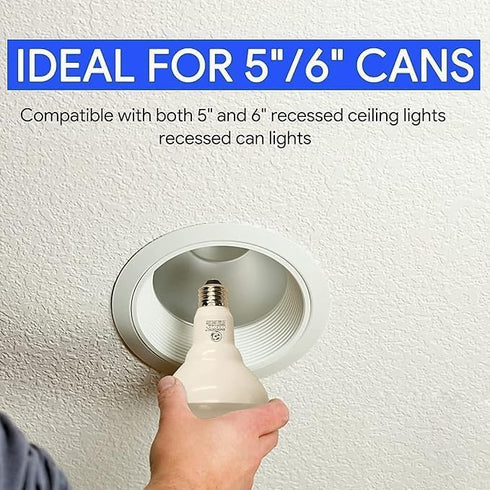 Energetic 2 Pack 75W BR30 LED Recessed Light Bulb, Dimmable, 900 Lumens, Daylight 5000K, E26 Base