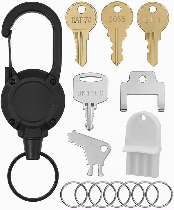 Universal Paper Towel Dispenser KeySet + Retractable Key Chain - 8 Pcs