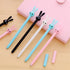 Yansanido 12 Pcs Fluent Writing Pen - 0.5 mm Black Ink Rabbit Ear Shape Rolling Ball Gel Ink Pen