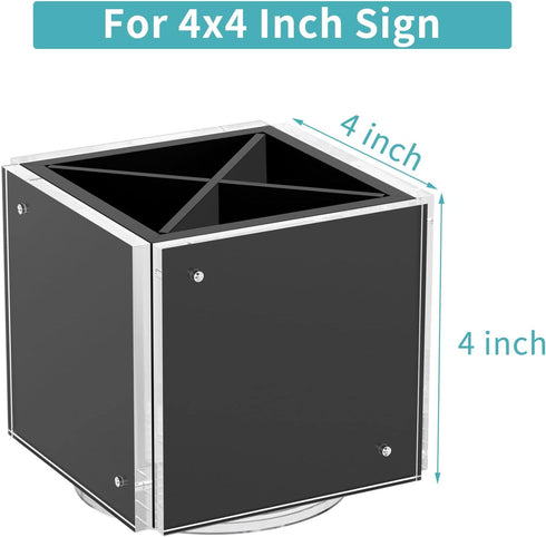 HIIMIEI Acrylic Rotating Pen Holder for Desk, Holds 4 Family Photos, Organizer for Office and Home