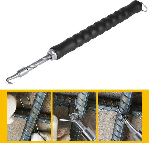 Automatic Tie Wire, 12inch Semi-Automatic Retractable Hook for Construction Site Reinforcement Tying Tool