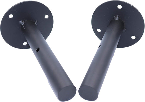 4pcs 6inch FGen Wrought Iron Wall Bracket - Round Bracket Bookshelf Shelf Support (Black)