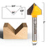 3 Set 1/4-Inch 14391q YONICO V Groove Router Bit Large Bit Shank