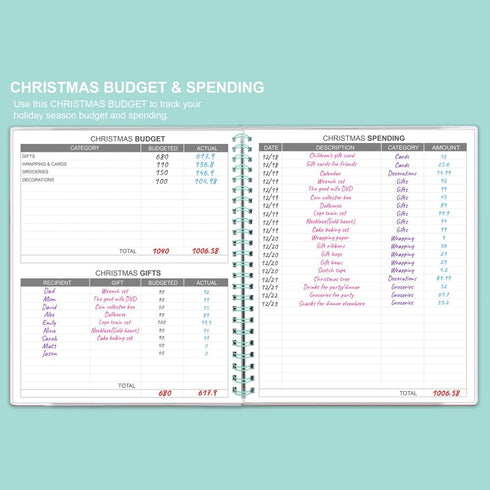 8" 9.5" Budget Planner & Monthly Bill Organizer with Pockets. Expense Tracker Notebook, Budgeting Journal and Financial