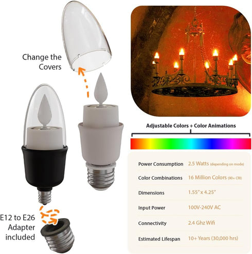 Velaflame Lightbulb Bulb) Smart Flameless Candle (Black