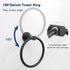 NearMoon Bath Towel Ring, Modern Round Wall Mounted Hand Towel Holder, Thicken Stainless Steel, Matte Black, 2 Pack