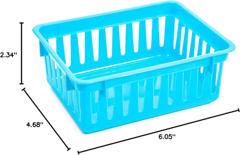 Bright Creations 12 Pack Small Plastic Classroom Storage Bins for Organization, School Supplies, 6 Colors