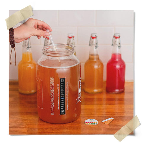 Kombucha Instant Read pH Strips Dispenser - 180 1" Inch Strips, 15 ft Roll, pH Range 0-6 for Brewing