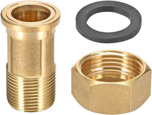uxcell Brass Pipe Fitting, Hex Nipple, G3/4 Male X G1 Female Threaded Connector, 60mm Length
