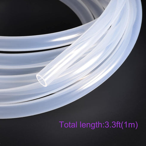 DMiotech 1/2"(12mm) ID 9/16"(14mm) OD 3.3 Feet Clear Silicone Tube for Water Air Pump