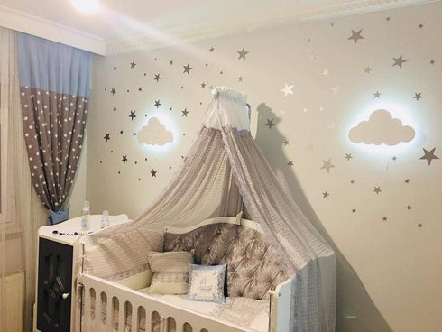 Personalized Cloud Wall Lamp for Nursery - Remote Controlled