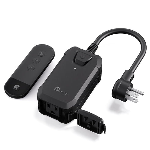 TREATLIFE Dimmer Plug with 100FT Wireless Remote Control, IP44 Weather Resistance, Outdoor Dimmer for Lights, Max Power