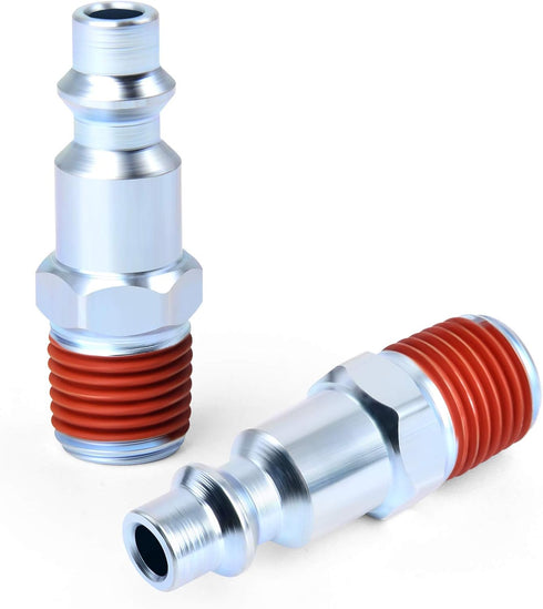 GASHER 1/4-Inch NPT Male Industrial Air Plug - Pneumatic Plugs, 300PSI, Pack of 10