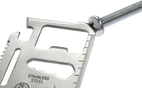 SE 11-Function Stainless Steel Pocket Tool - Compact Multi-Tool with Leatherette Case for Camping, Hiking - MT908-1