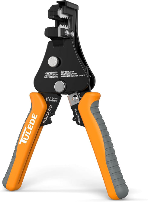 Automatic Wire Stripper, 3 IN 1 Stripper/Cutter/Crimping Self Adjusting Wire Stripper, 7 Inch Wire Stripper for 8-18 AWG Solid and Stranded Electrical Wire | 10-22 AWG Wire Crimping Tool by TULEDE