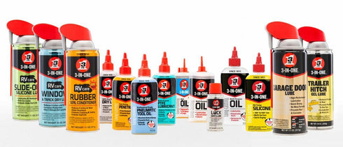 3-IN-ONE 4-Pack RVcare (Slide Out Silicone, Window & Track Dry Lube, Rubber Seal Conditioner, Trailer Hitch Gel Lube)