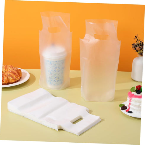 500pcs PRETYZOOM Milk Tea Bags Cold Drink Bag Pouches Handle Portable Storage for Liquid Beverage