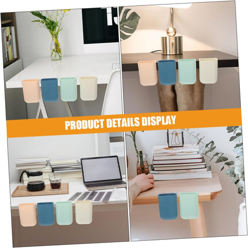 8pcs HOMSFOU Hanging Storage Boxes Desk Organizers Rolling Cart Office Pencil Storage Hanging Cup Holders Categorize