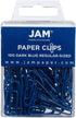 JAM PAPER Dark Blue Paper Clips - Regular 1 Inch - 100/Pack Colorful